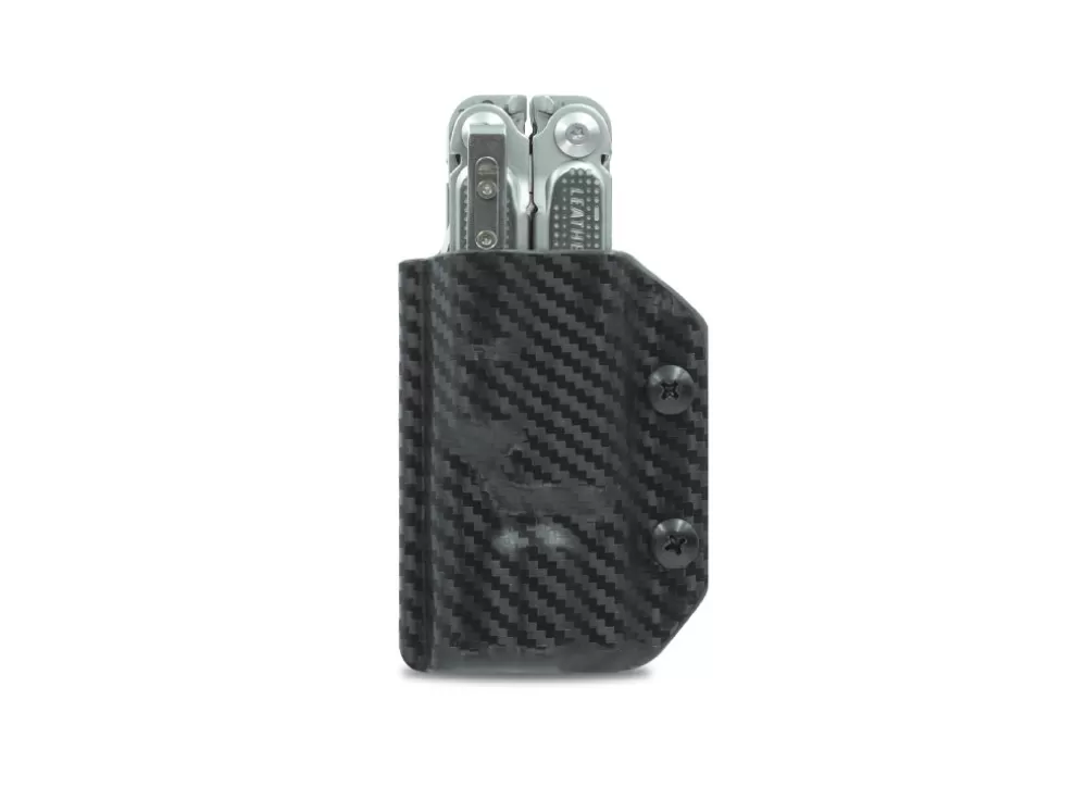 Kydex Sheath: Leatherman Free P2 - Black Carbon Fibre^Clip & Carry Clearance
