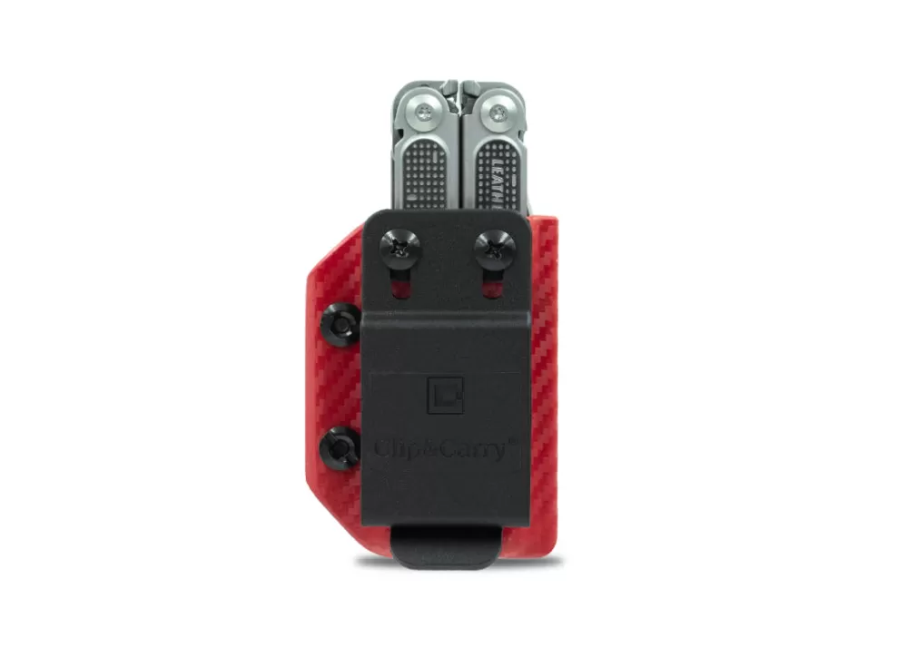 Kydex Sheath: Leatherman Free P2 - Red Carbon Fibre^Clip & Carry Best Sale