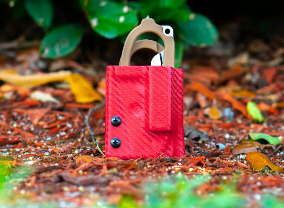 Kydex Sheath: Leatherman Raptor Rescue - Red Carbon Fibre^Clip & Carry New