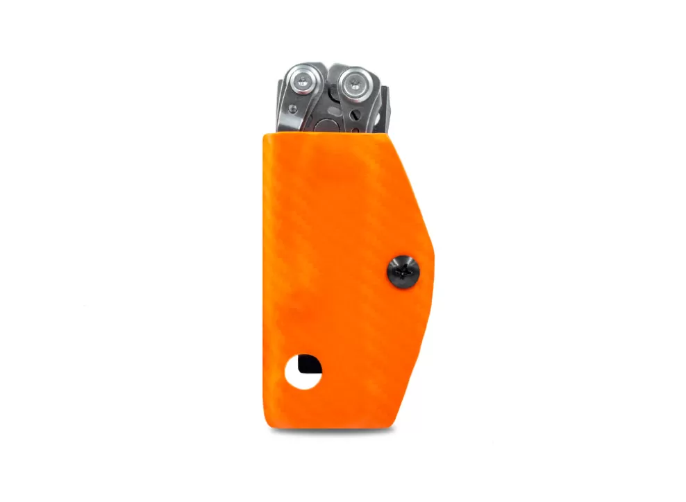 Kydex Sheath: Leatherman Skeletool - Orange Carbon Fibre^Clip & Carry Flash Sale
