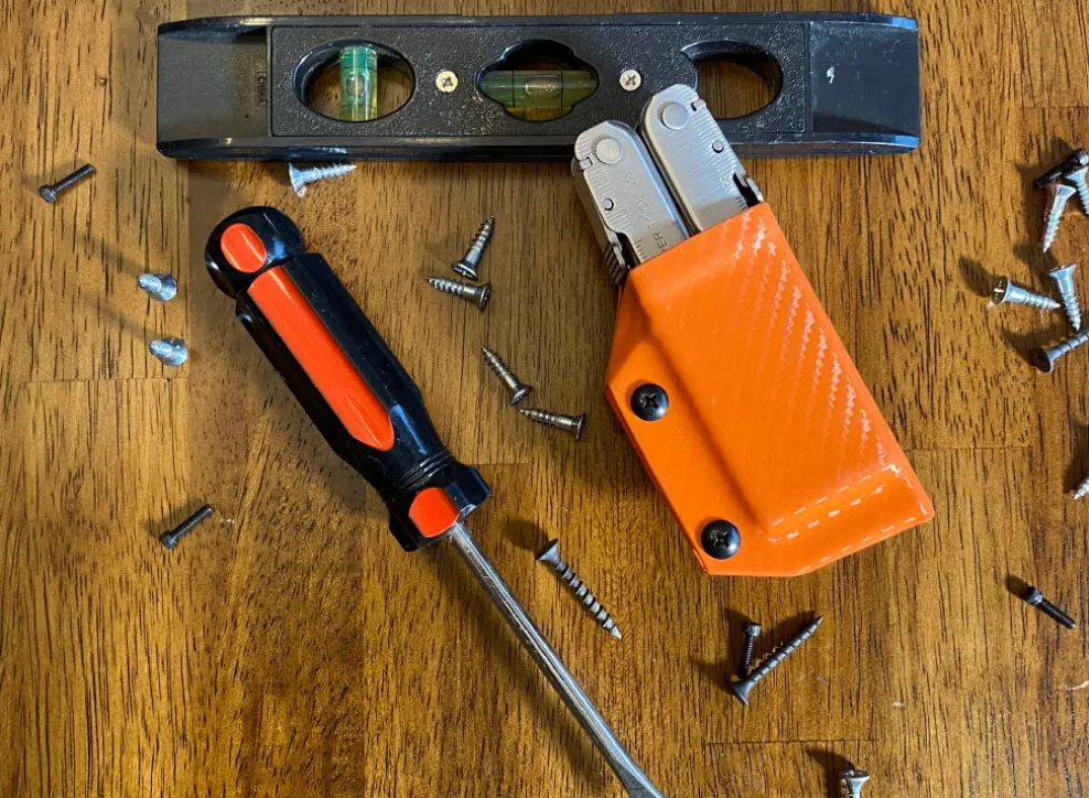 Kydex Sheath: Leatherman Super Tool 300 - Orange Carbon Fibre^Clip & Carry Fashion