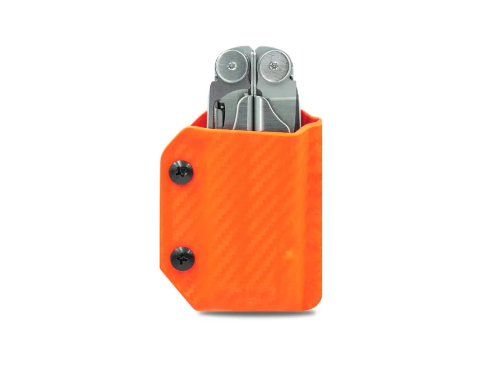 Kydex Sheath: Leatherman Wave / Wave+ - Orange Carbon Fibre^Clip & Carry Best Sale