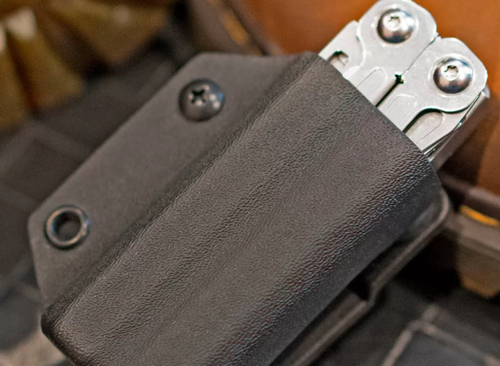 Kydex Sheath: Leatherman Wingman / Sidekick / Rebar / Rev - Black^Clip & Carry New