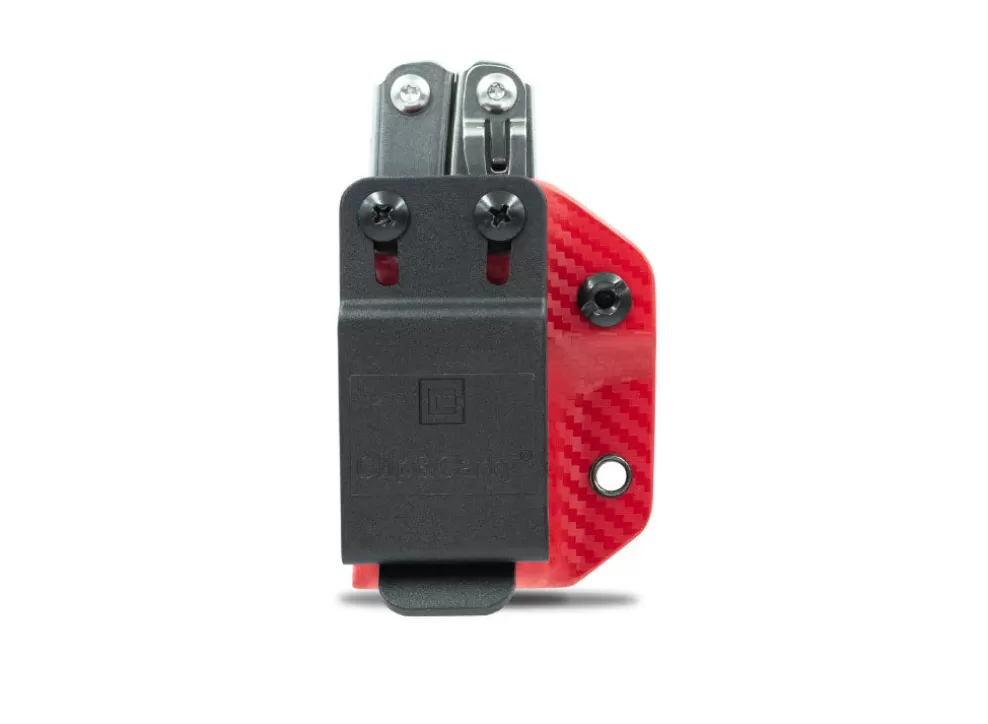 Kydex Sheath: Leatherman Wingman / Sidekick / Rebar / Rev - Red Carbon Fibre^Clip & Carry Best Sale
