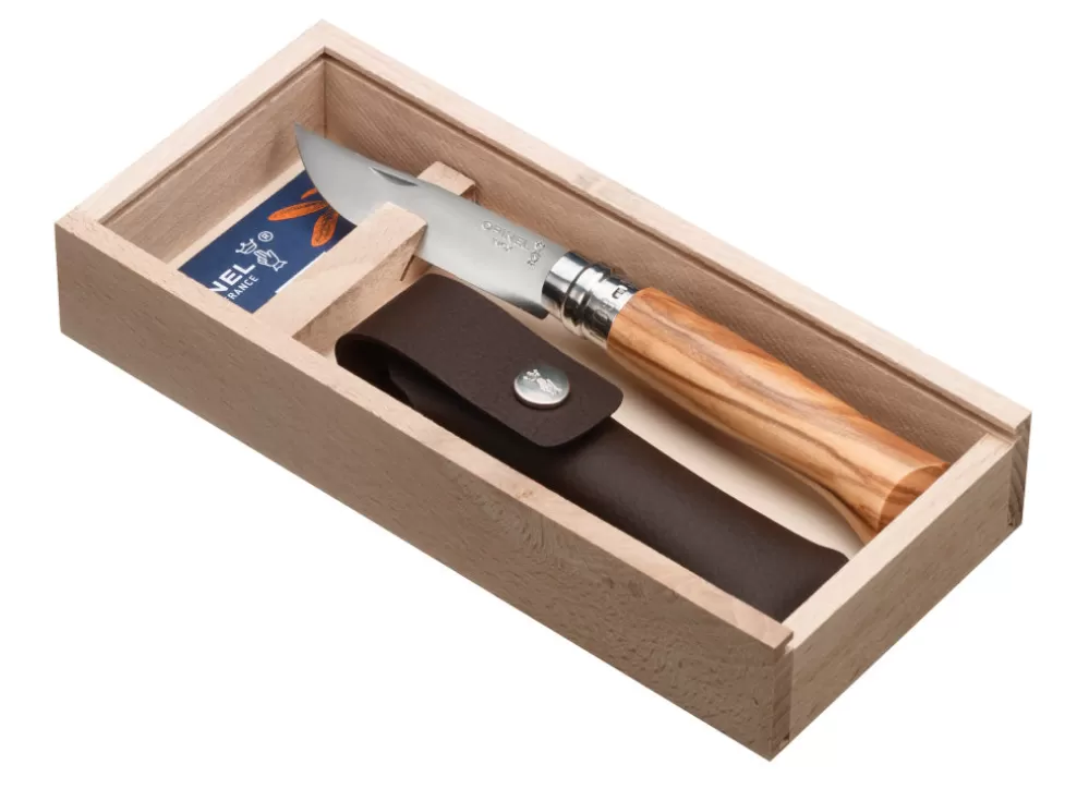 No.8 Olive Classic Originals Knife With Sheath Gift Set^Opinel Store