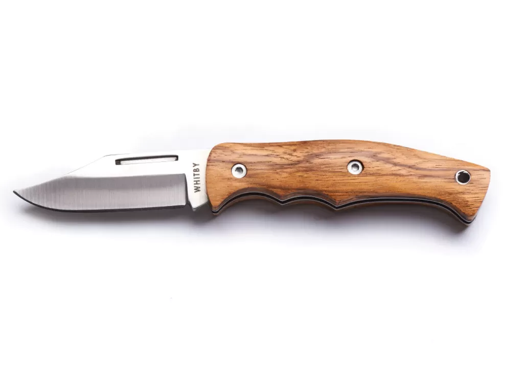 Whitby Slipjoint Knife W/ Clip Point Blade (2.5") - Zebra Wood^* New